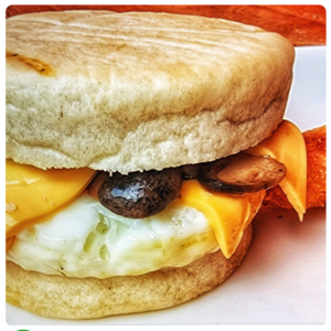 Mushroom, Egg and Cheese Muffin